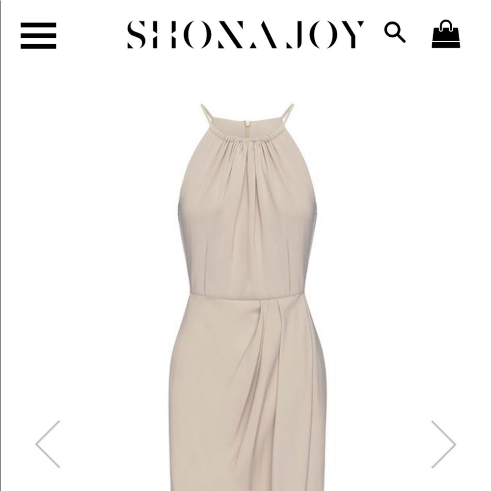 CORE HIGH NECK RUCHED DRESS - OYSTER